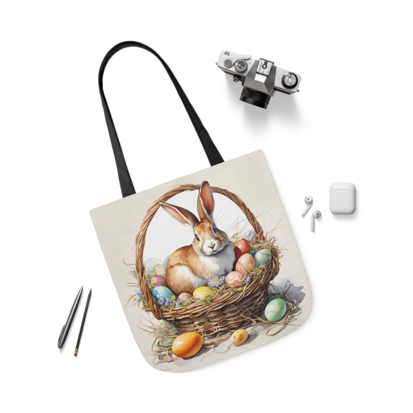 Easter - Canvas Tote Bag, 5-Color Straps -