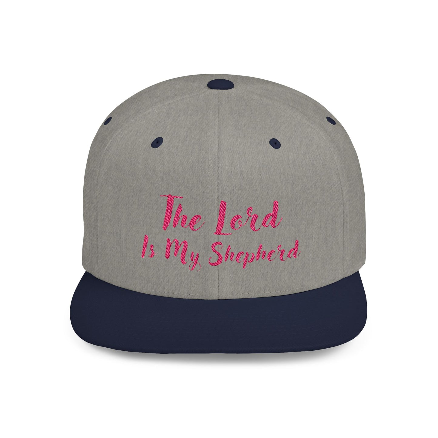 The Lord is My Shepherd - Pink - Embroidered - Flat Bill Snapback - Base Ball Cap - Easter - Mother's Day - Father's Day