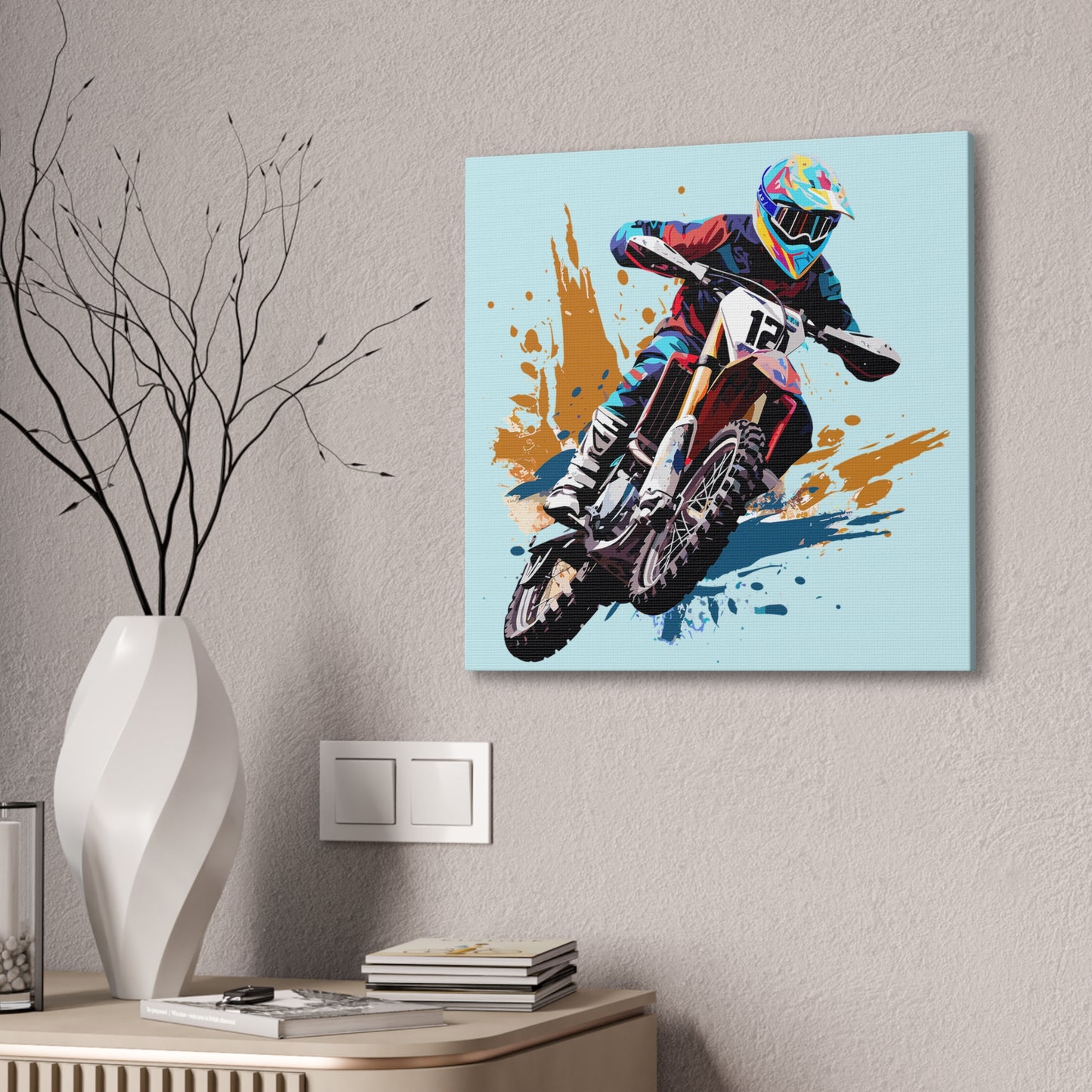 Moto Cross - Canvas Stretched, 0.75" - 2026 Wall Art - Sports