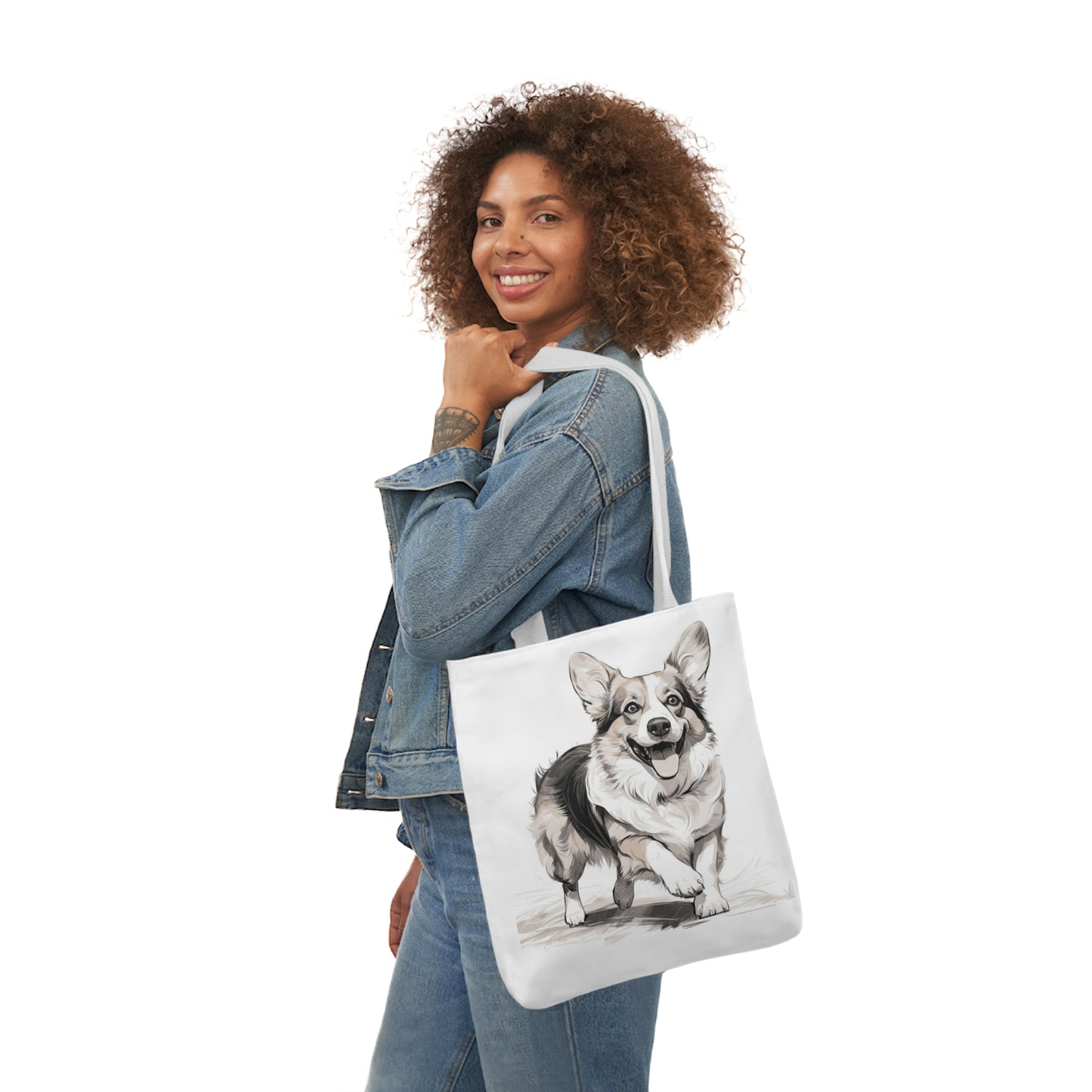 Corgi 2 - Canvas Tote Bag, 5-Color Straps