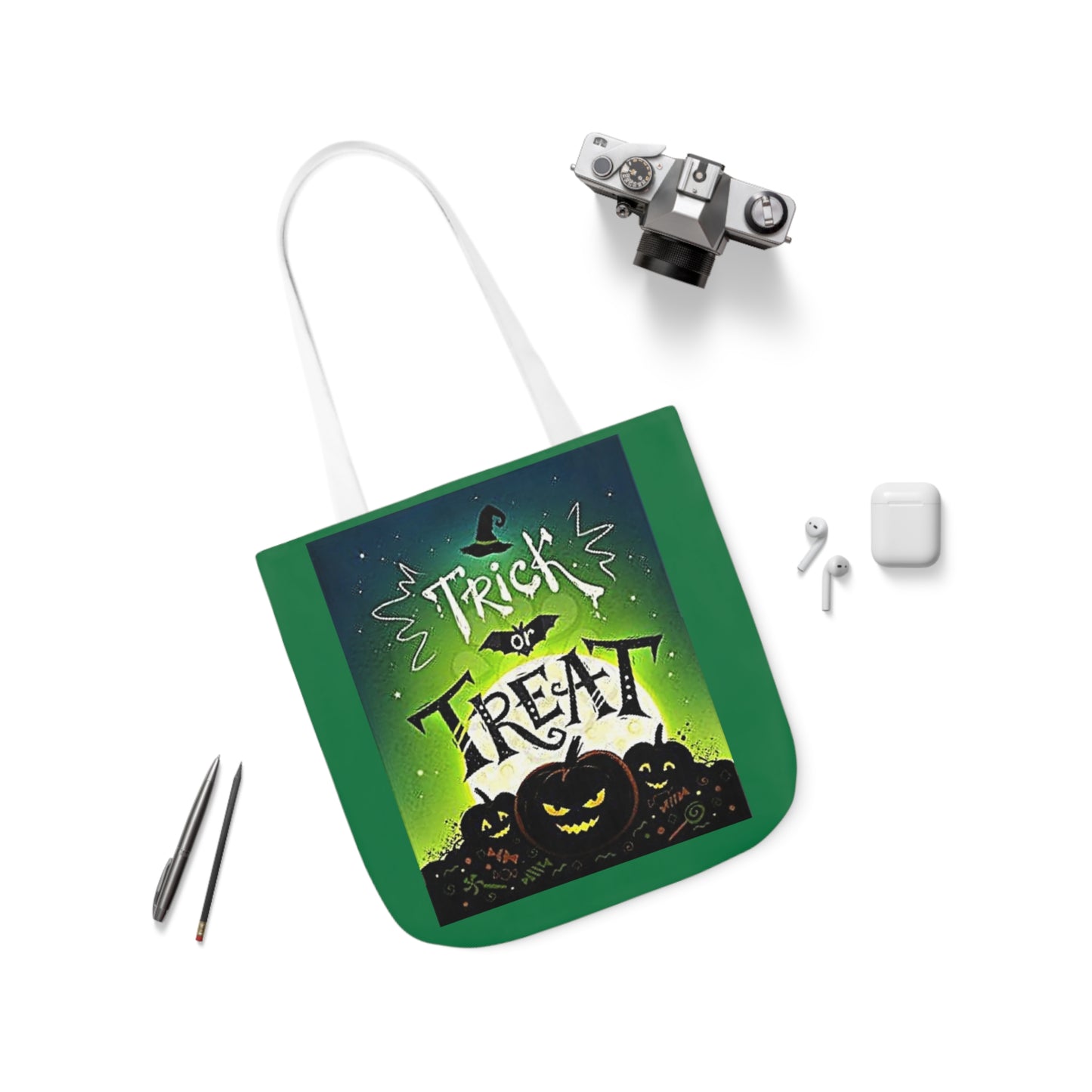 Trick or Treat - Canvas Tote Bag, 5-Color Straps - Halloween