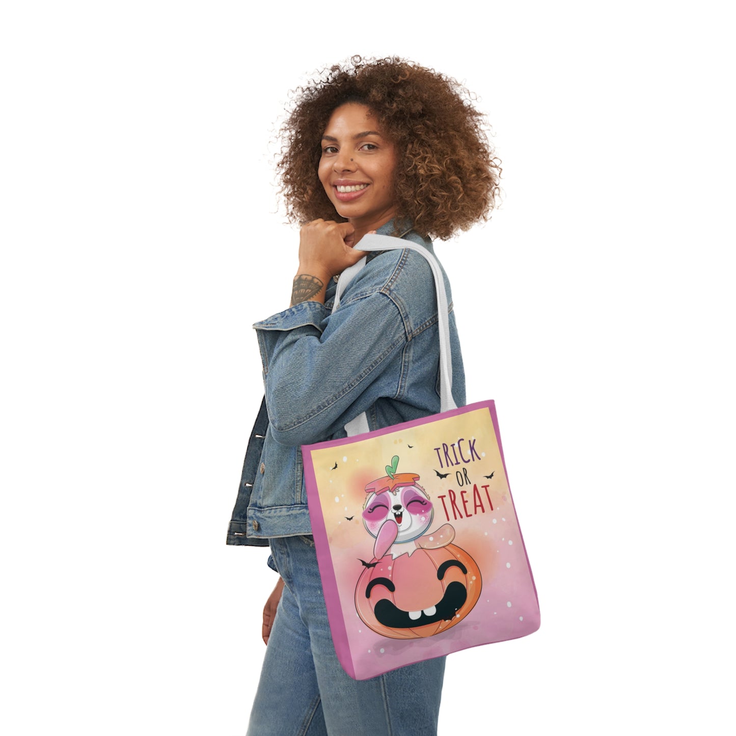 Trick or Treat - Canvas Tote Bag, 5-Color Straps - Halloween