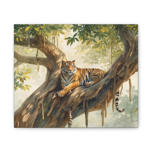 Tiger Lounging - Canvas Stretched, 0.75" - 2026 Wall Art - Animals