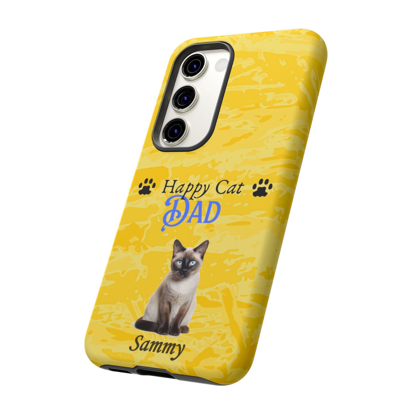 Happy Cat Dad - Personalized - Whimsical Phone Cases - Father's Day