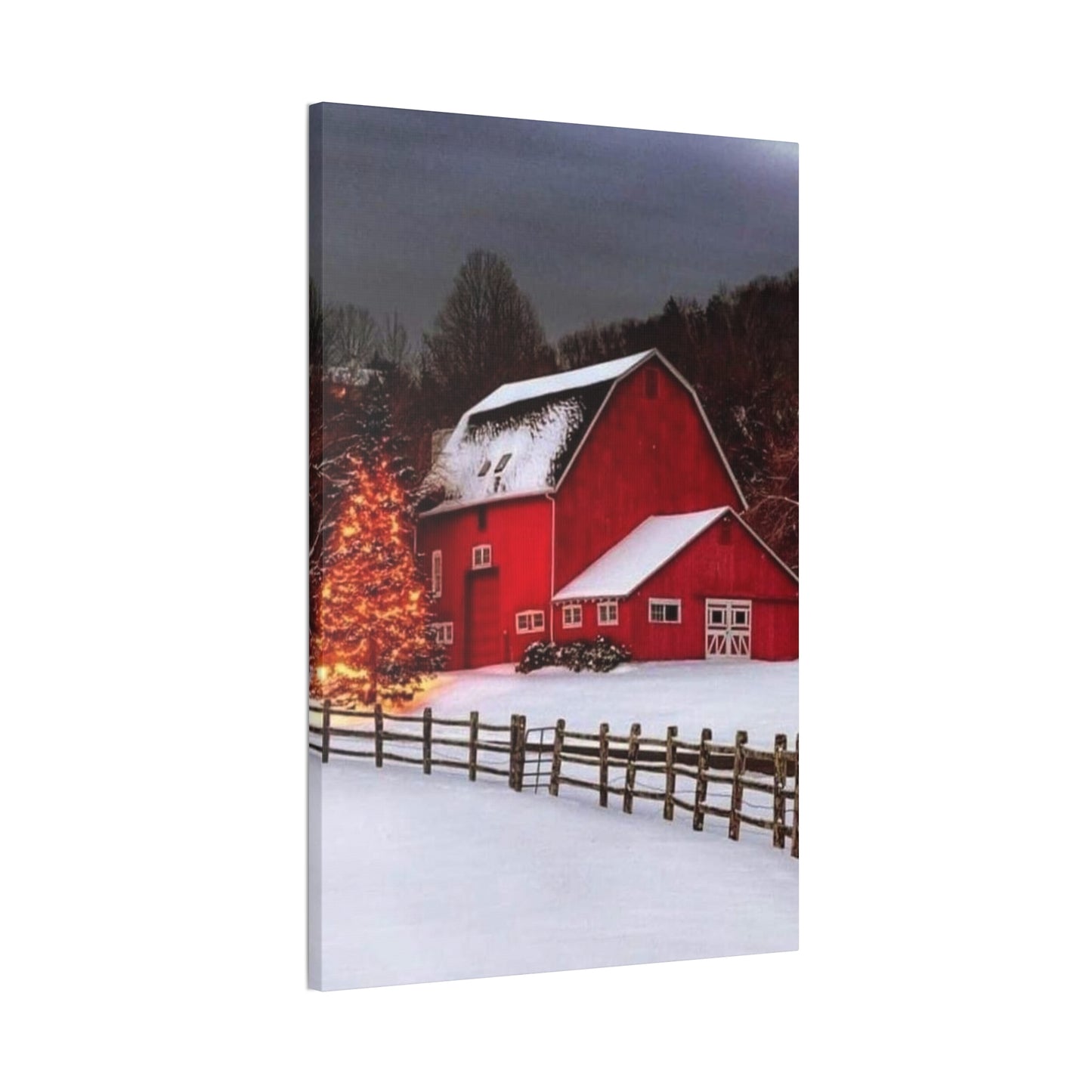 Barn in Winter - Canvas Stretched, 0.75"