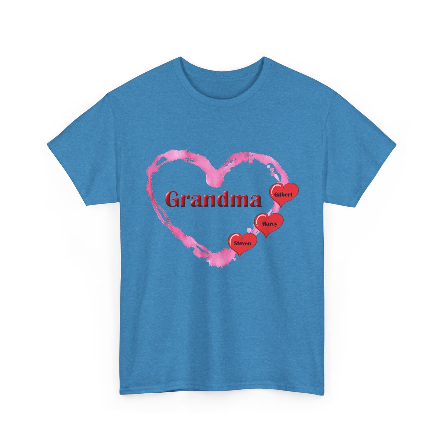 Grandma Love - Personalized - Unisex Heavy Cotton T-Shirt Mother's Day