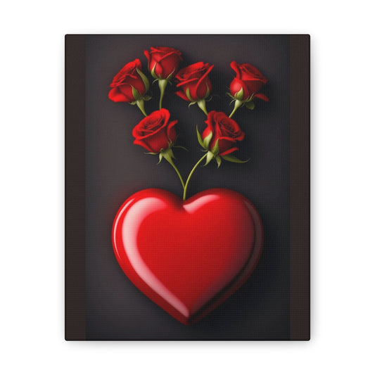 Heart and Roses - Canvas Stretched, 0.75" - Mother's Day