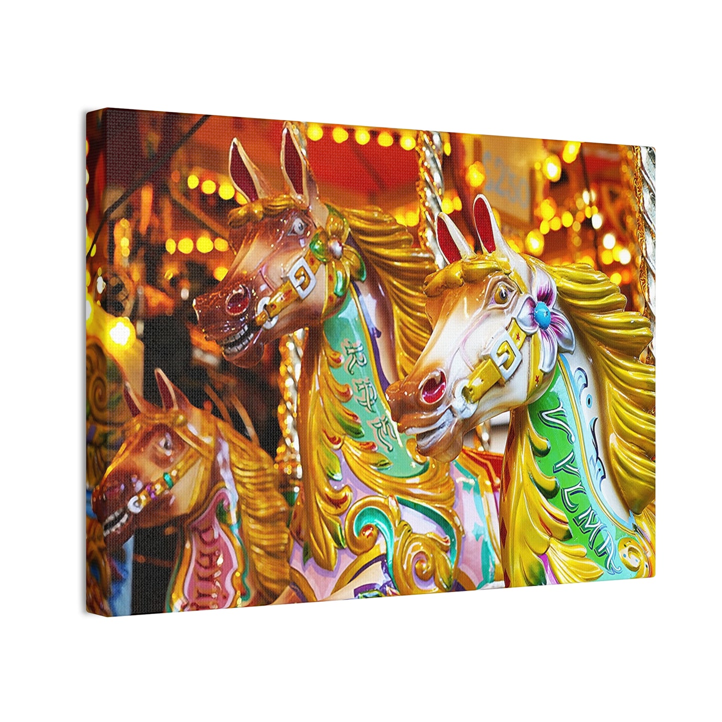 Carousel Horses 1 - Canvas Stretched, 0.75"