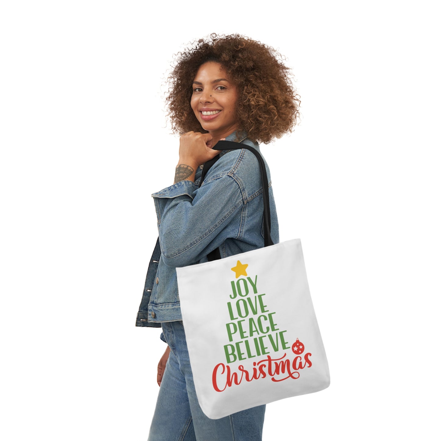 Love - Canvas Tote Bag, 5-Color Straps - Christmas