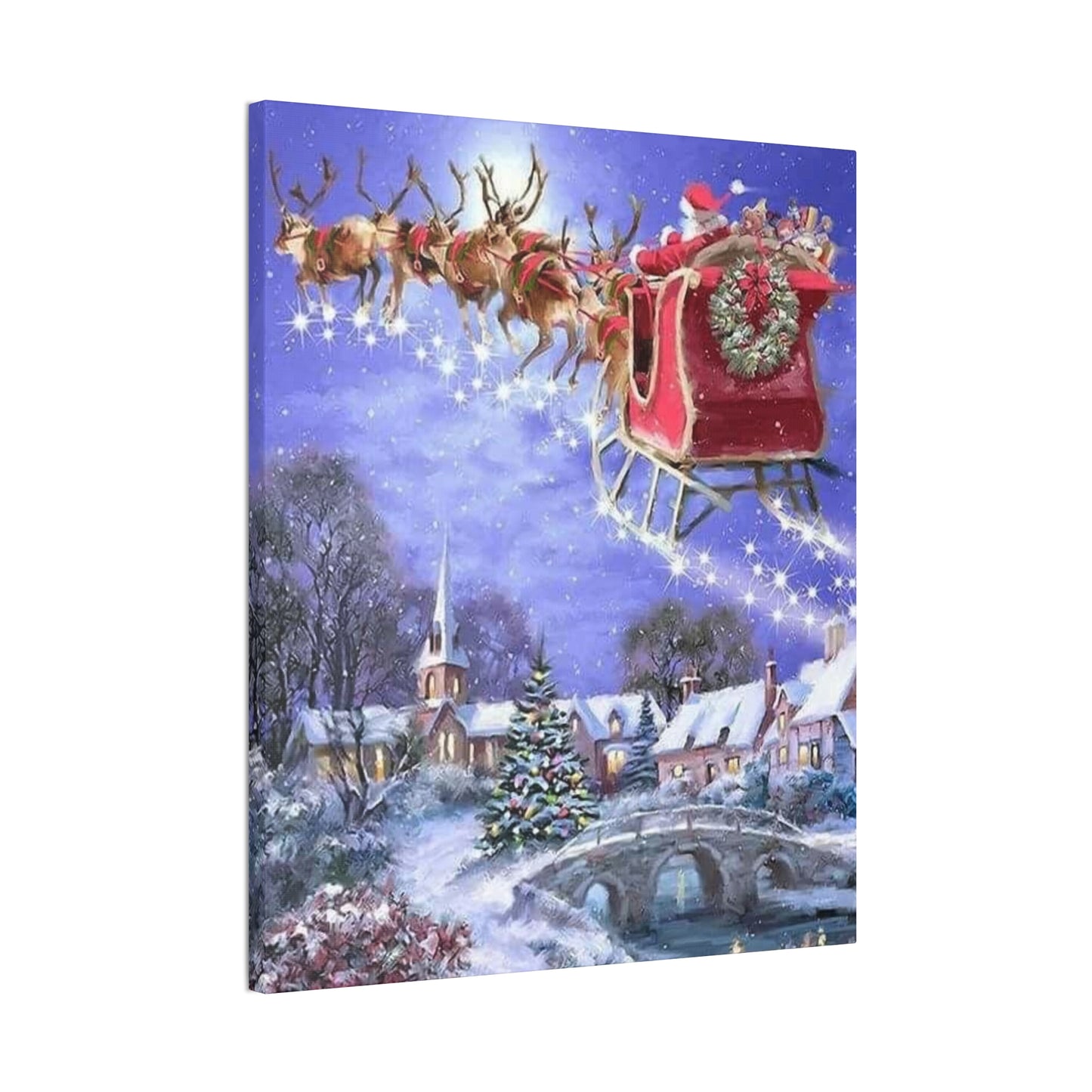 Santa's Coming - Canvas Stretched, 0.75" Christmas