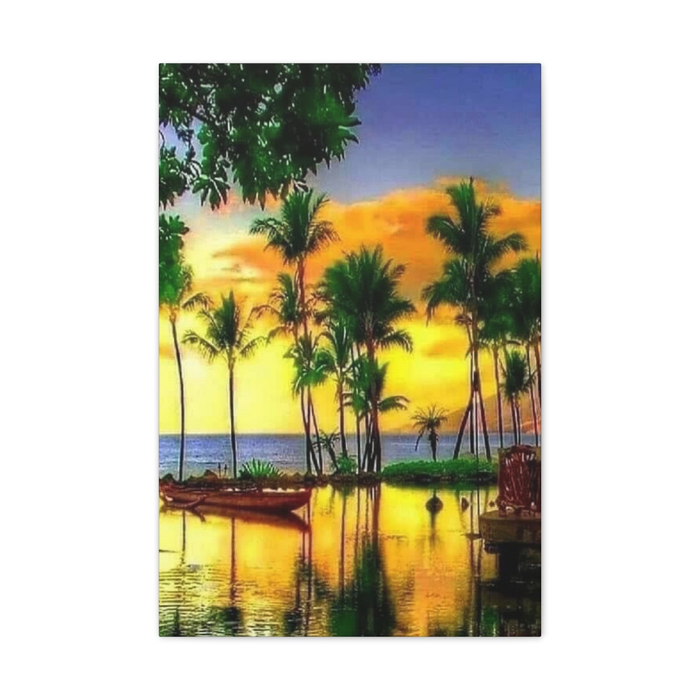 Island Lagoon - Canvas Stretched, 0.75"