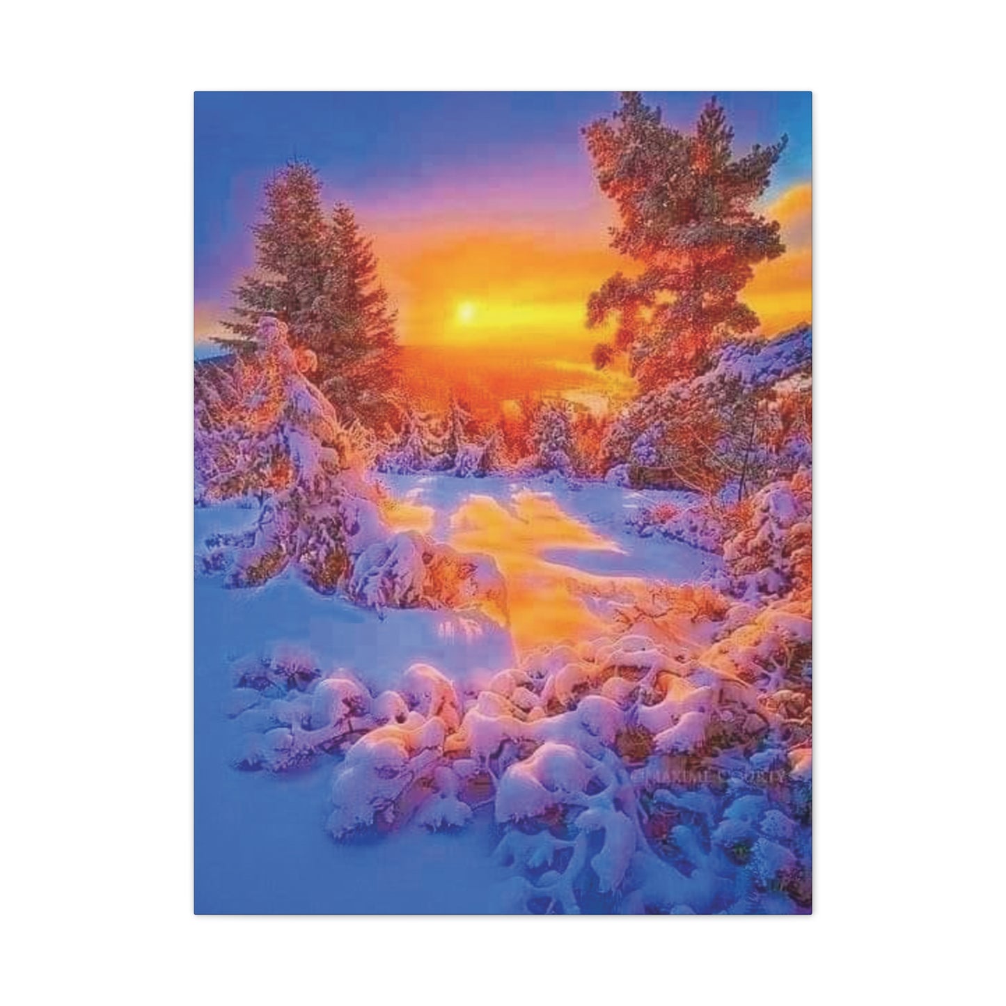 Winter Sunset - Canvas Stretched, 0.75"