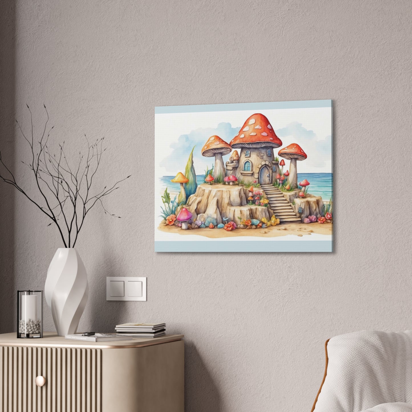 Mushroom House - Canvas Stretched, 0.75"