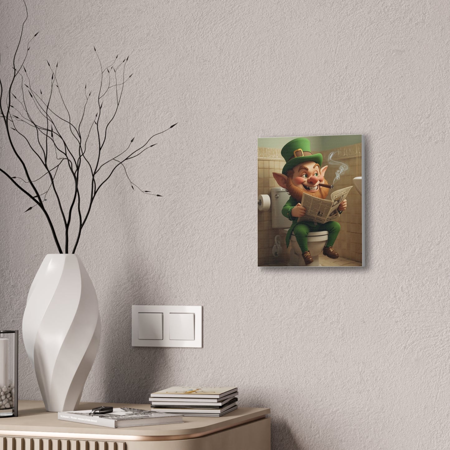 Leprechaun - Canvas Stretched, 0.75" - Wall art 2026 - Bathroom Humor