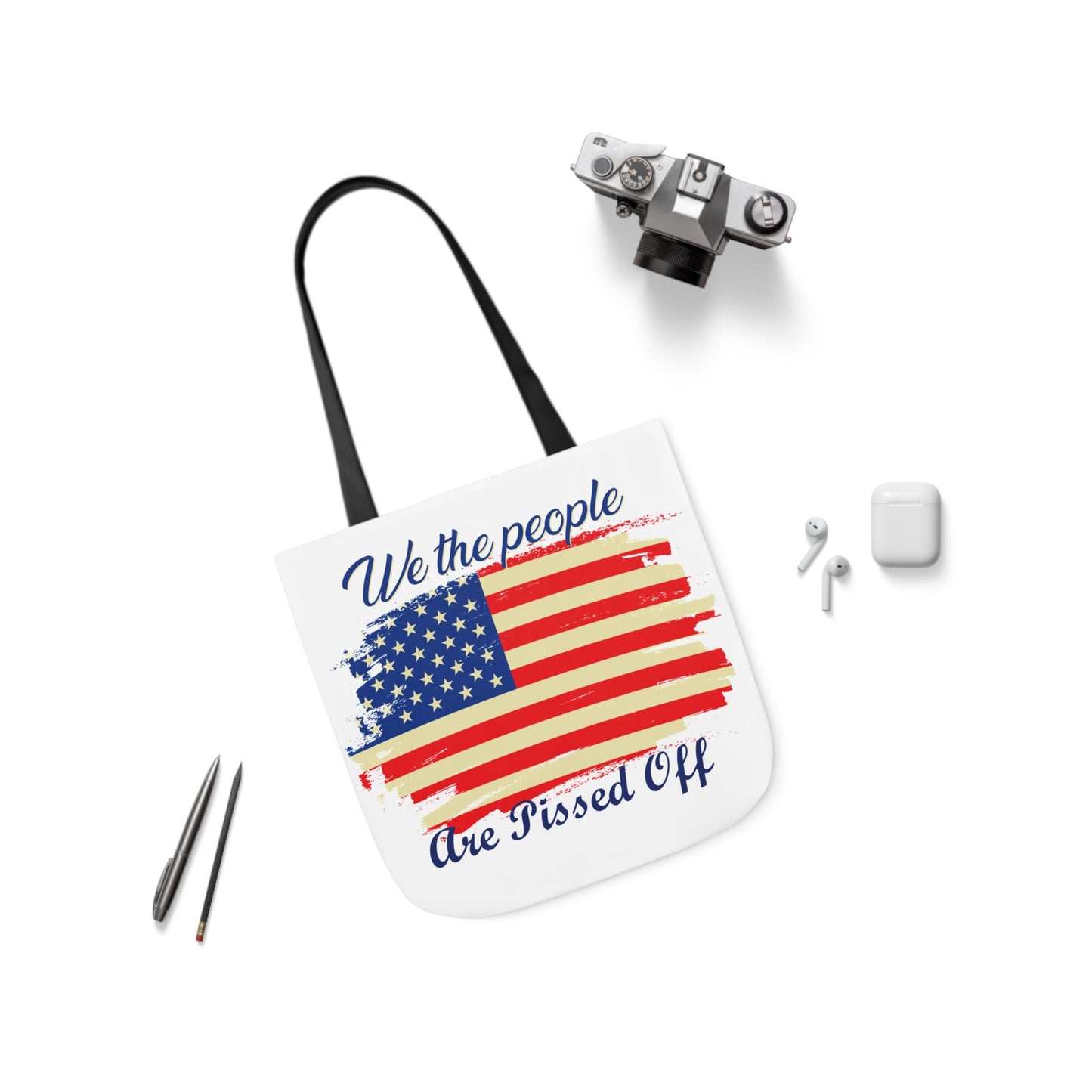 We the People - Canvas Tote Bag, 5-Color Straps - Veterans - Patriotic