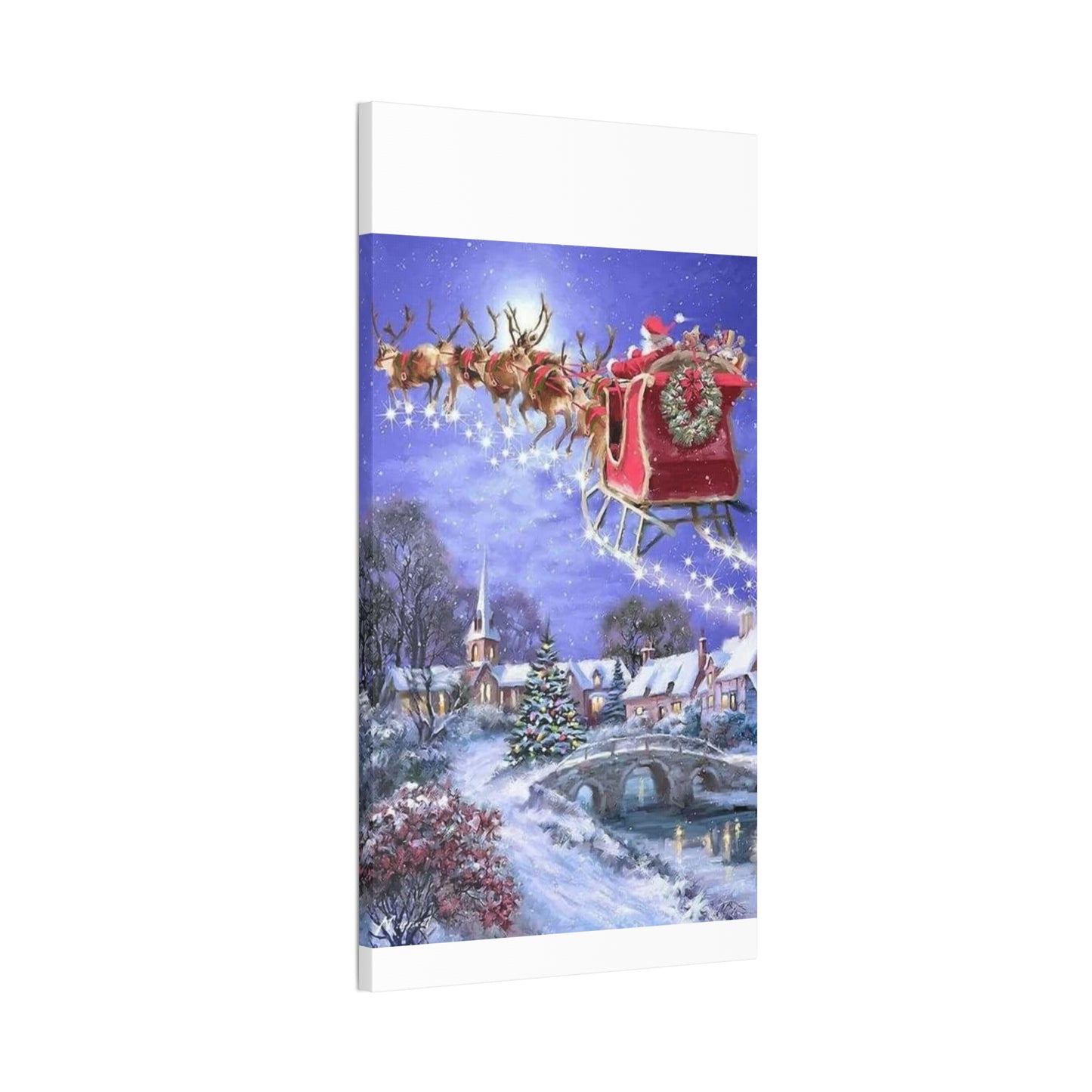 Santa's Coming - Canvas Stretched, 0.75" Christmas