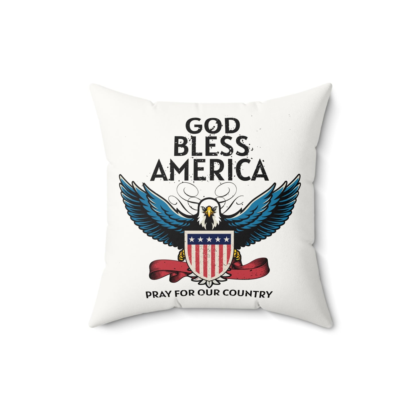 God Bless America - Faux Suede Square Pillow - Mother's Day - Father's Day - Military