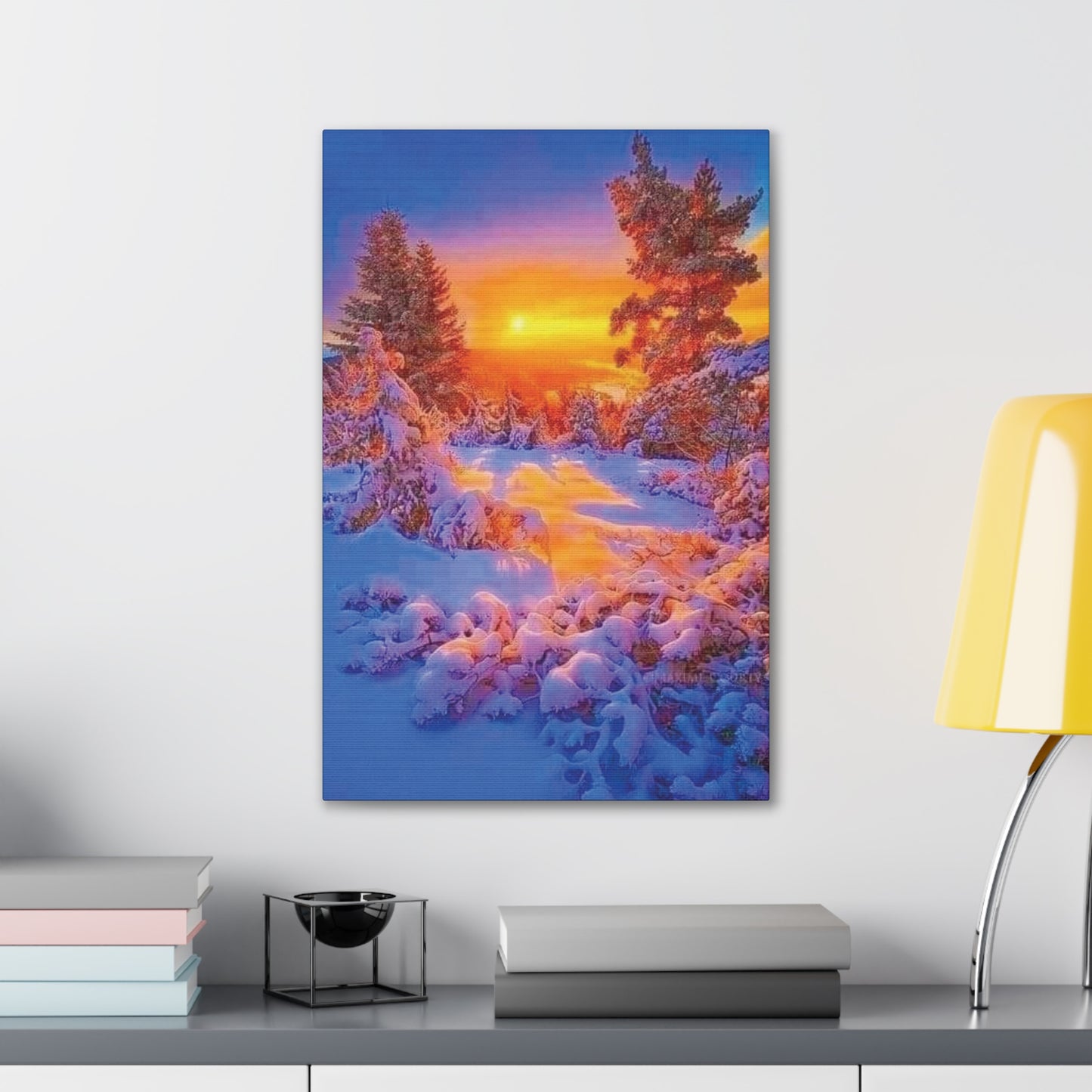 Winter Sunset - Canvas Stretched, 0.75"