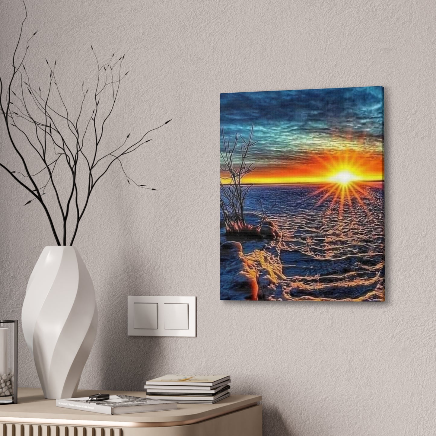 Sunrise on the Ocean - Canvas Stretched, 0.75"