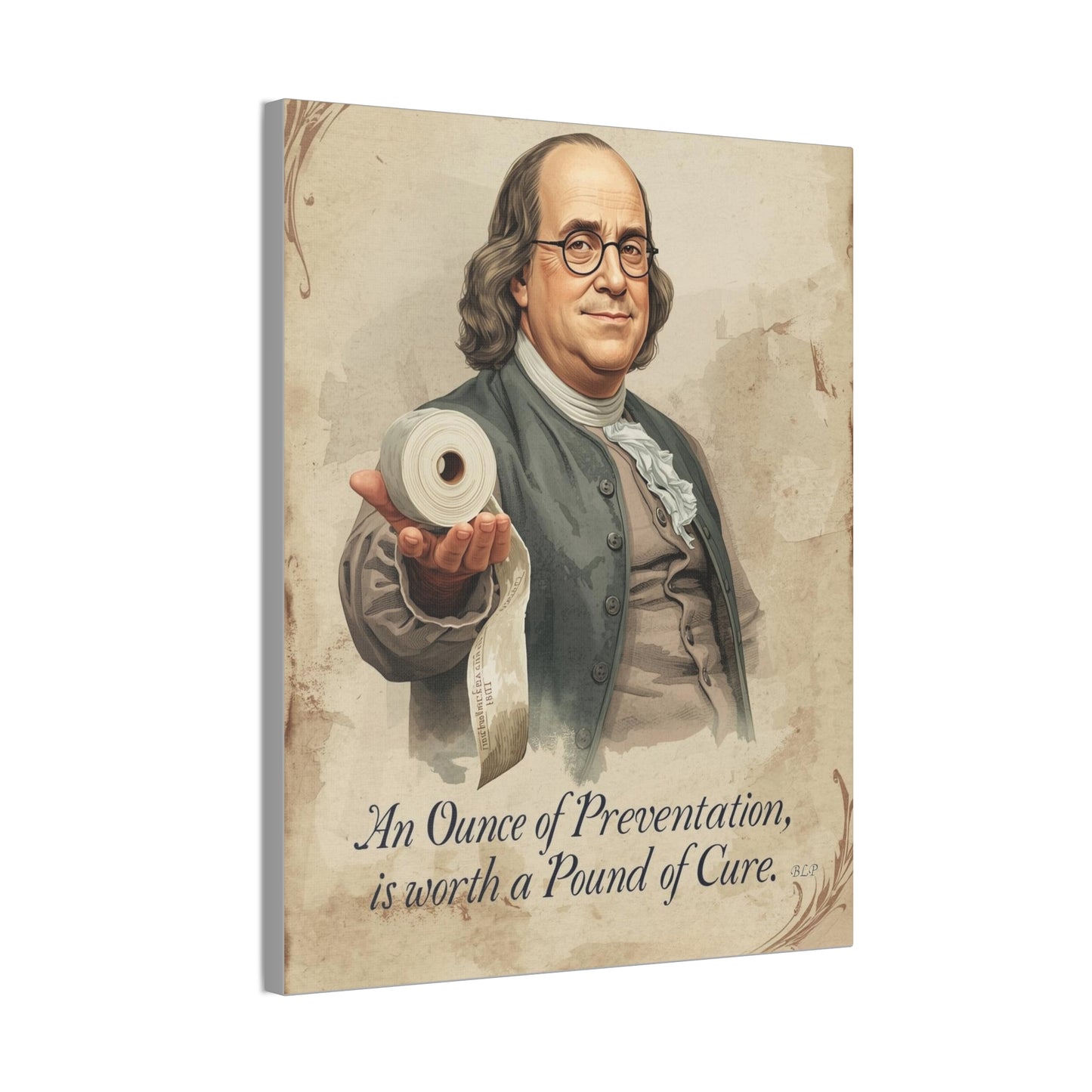 Franklin - Canvas Stretched, 0.75" - 2026 Wall Art - Bathroom Humor