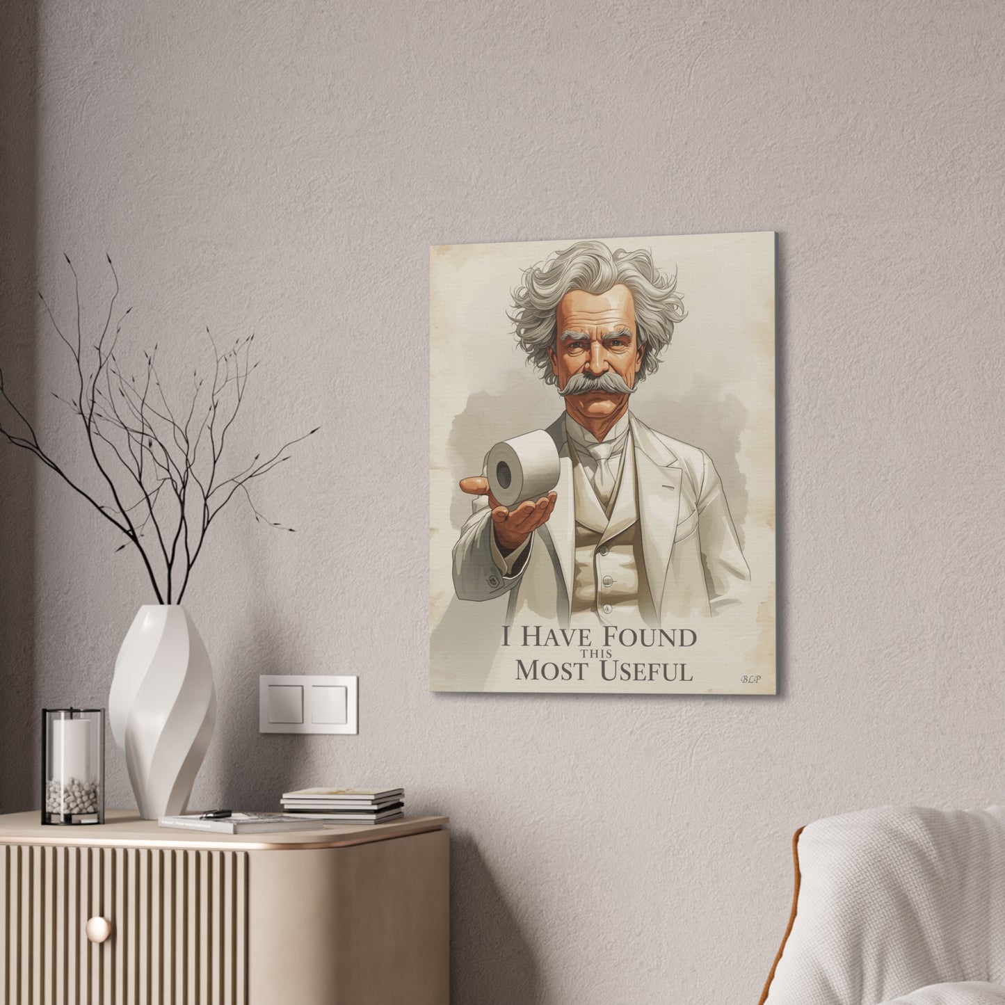 Twain - Canvas Stretched, 0.75" - 2026 Wall Art - Bathroom Humor