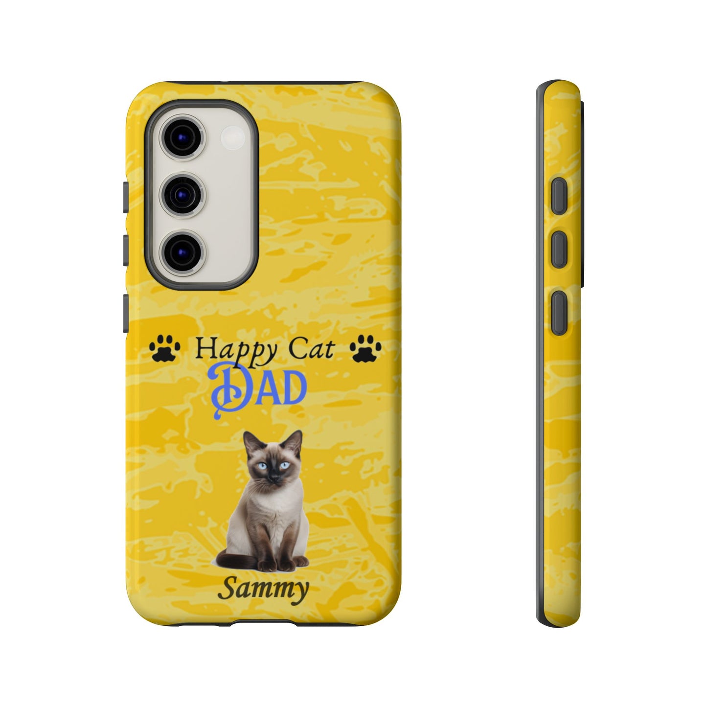 Happy Cat Dad - Personalized - Whimsical Phone Cases - Father's Day