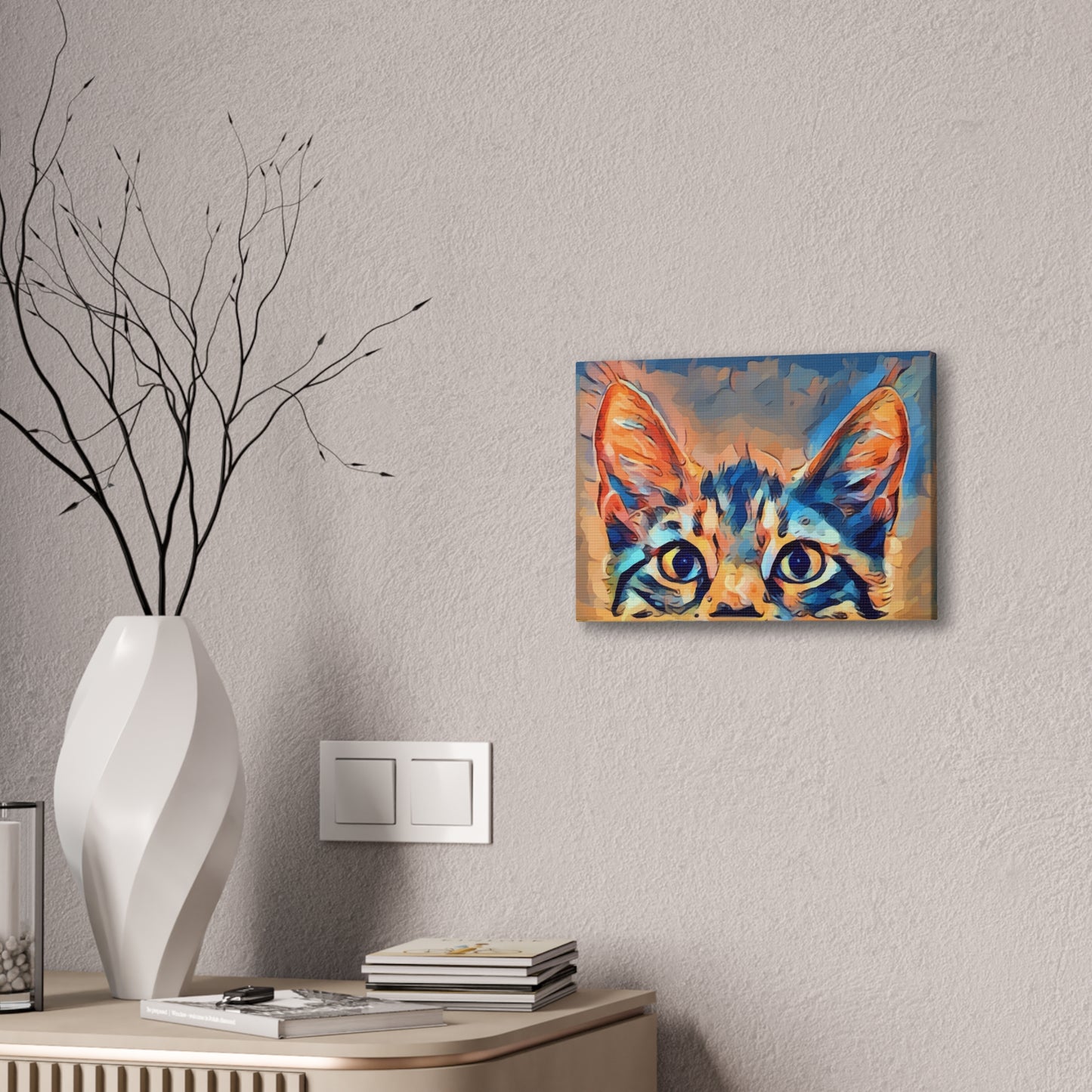 Spying Kitty - Canvas Stretched, 0.75"