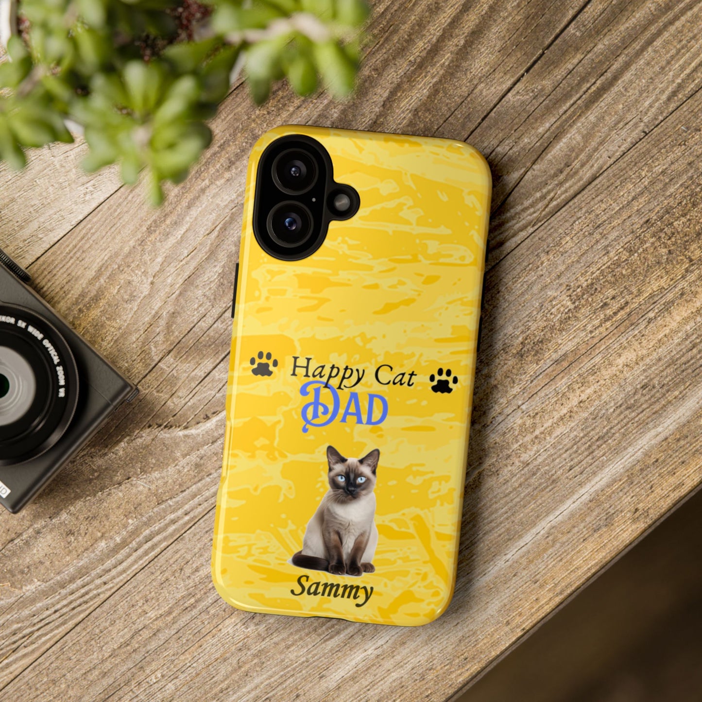 Happy Cat Dad - Personalized - Whimsical Phone Cases - Father's Day