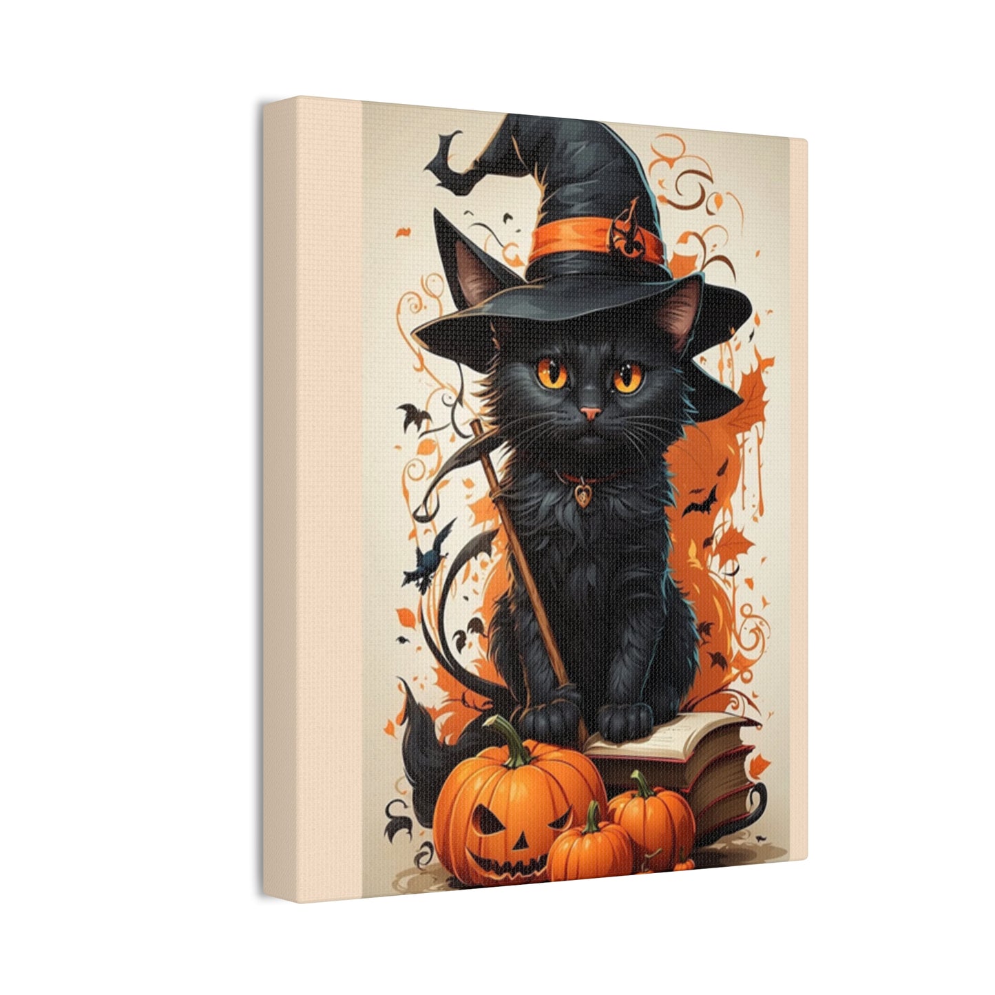 Black Cat - Canvas Stretched, 0.75" - Halloween