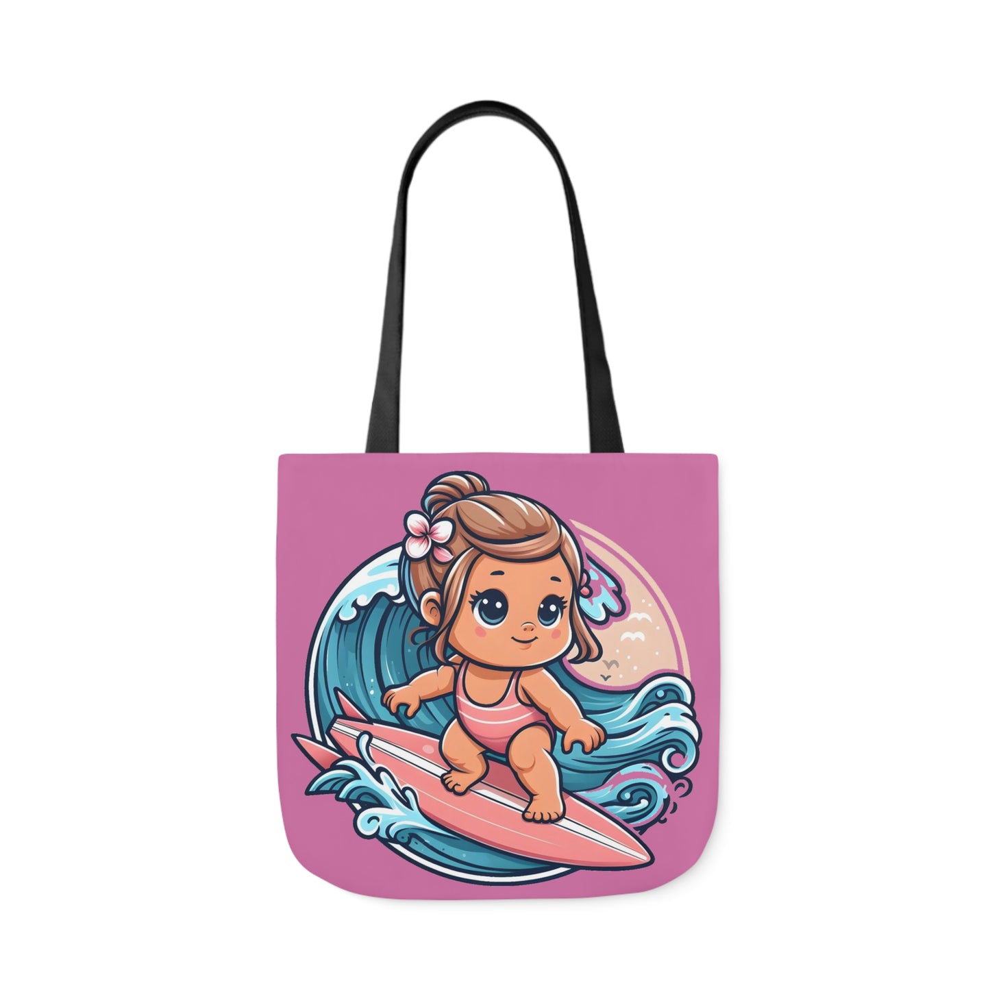 Little Surfer - Canvas Tote Bag, 5-Color Straps