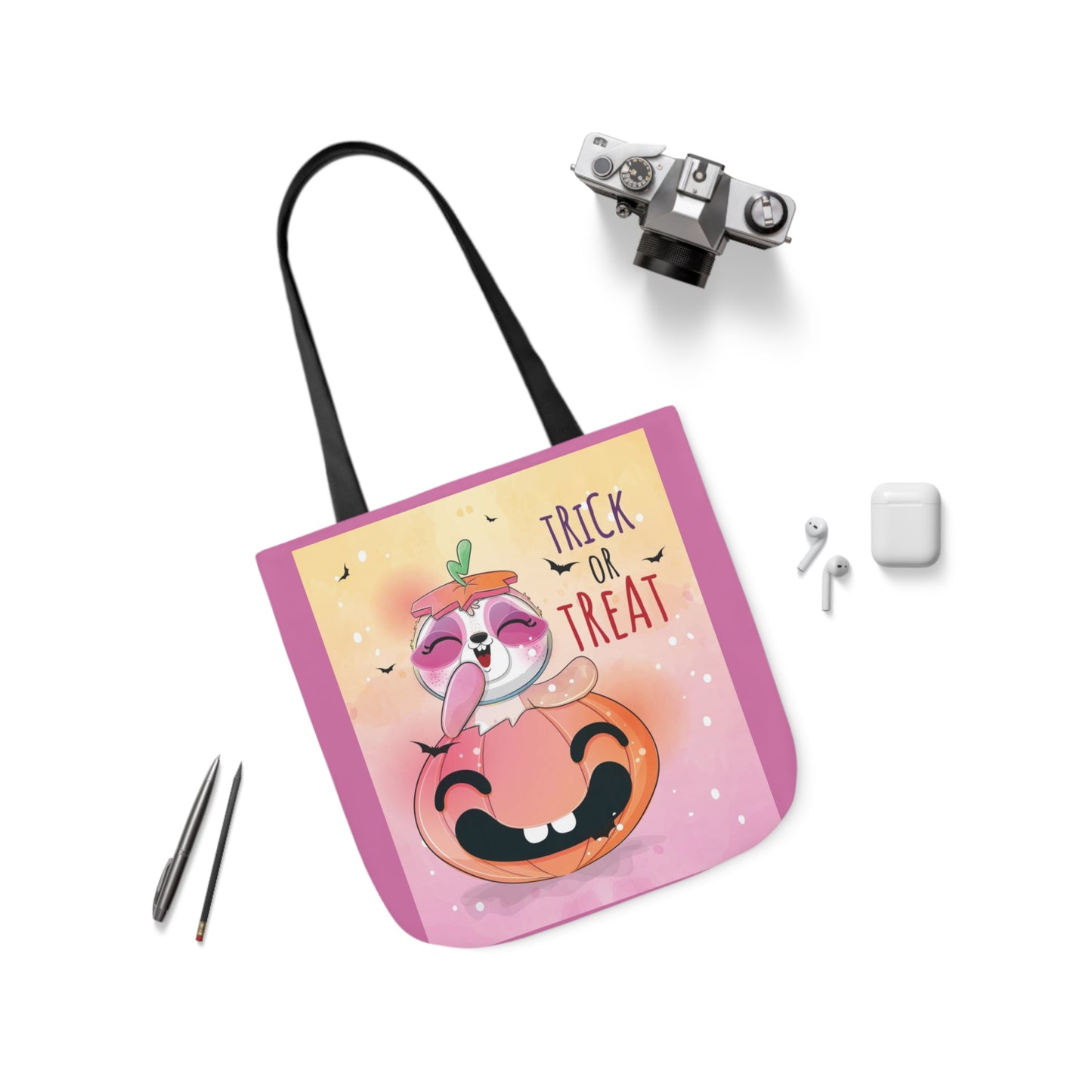 Trick or Treat - Canvas Tote Bag, 5-Color Straps - Halloween