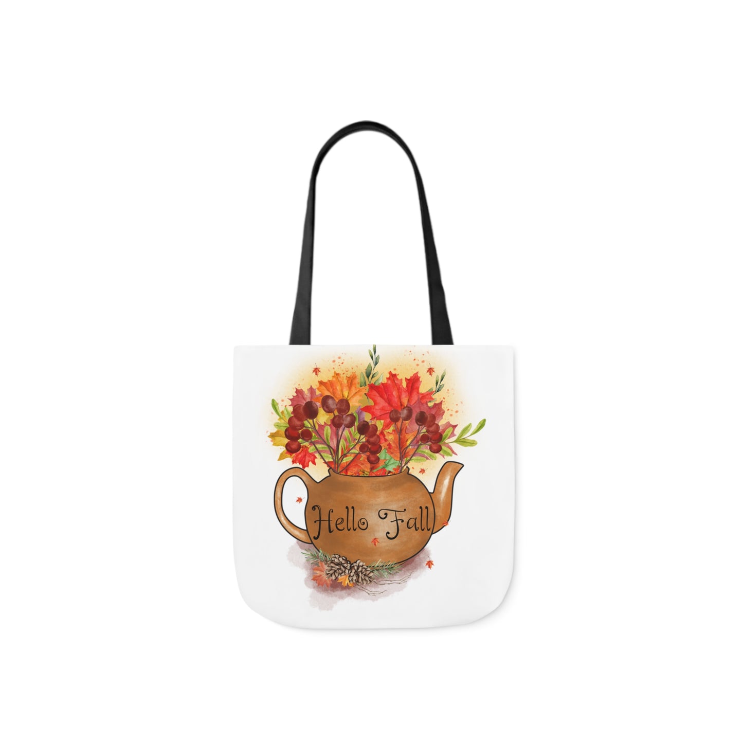 Hello Fall - Canvas Tote Bag, 5-Color Straps