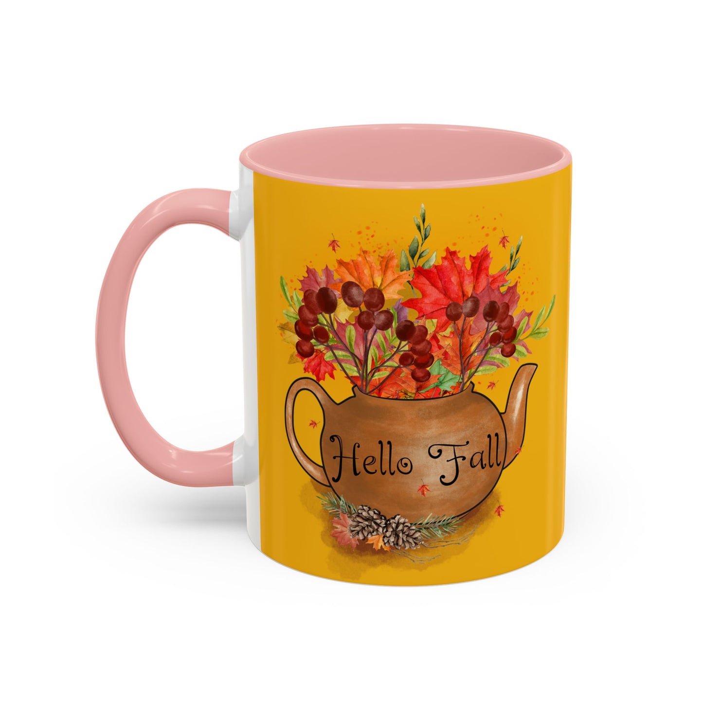 Hello Fall - Accent Coffee Mug (11, 15oz)