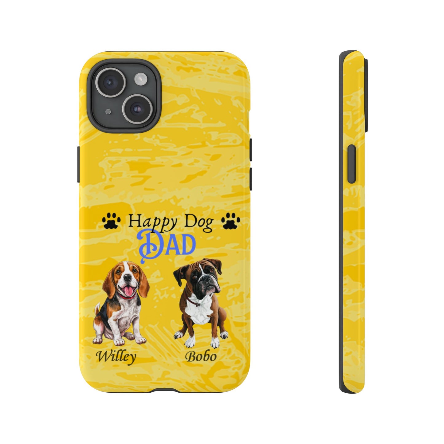 Happy Dog Dad - Personalized - Whimsical Phone Cases - Father's Day