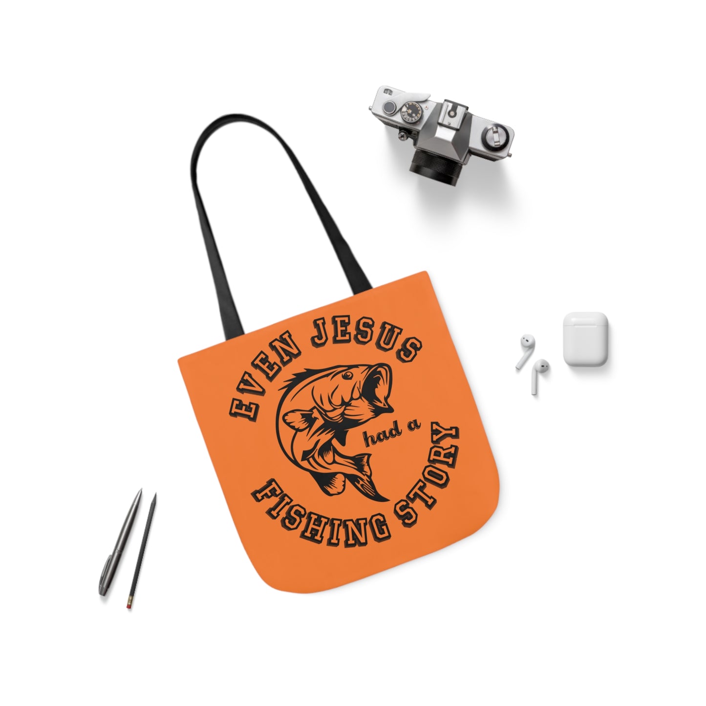 Fishing - Canvas Tote Bag, 5-Color Straps