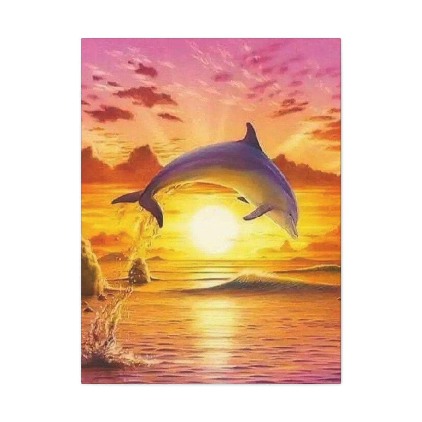 Dolphin - Canvas Stretched, 0.75"