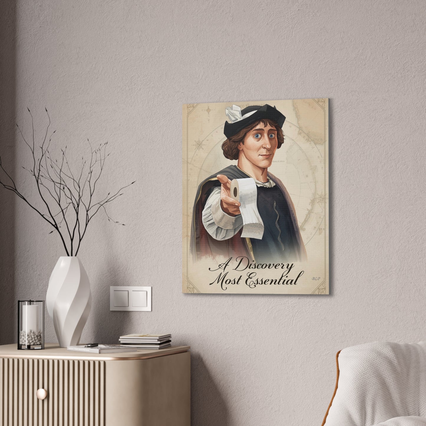 Columbus - Canvas Stretched, 0.75" - 2026 Wall Art - Bathroom Humor