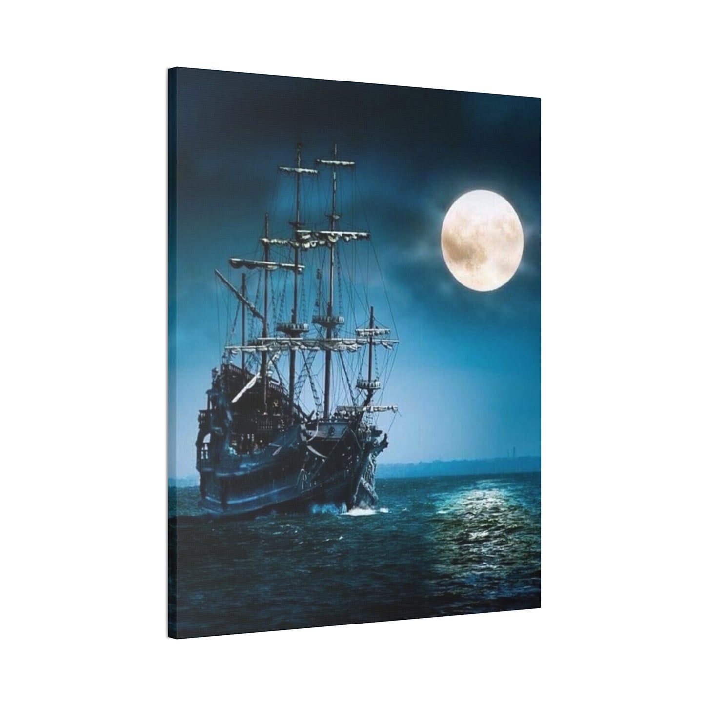 At Sea by Moonlight - Canvas Stretched, 0.75"