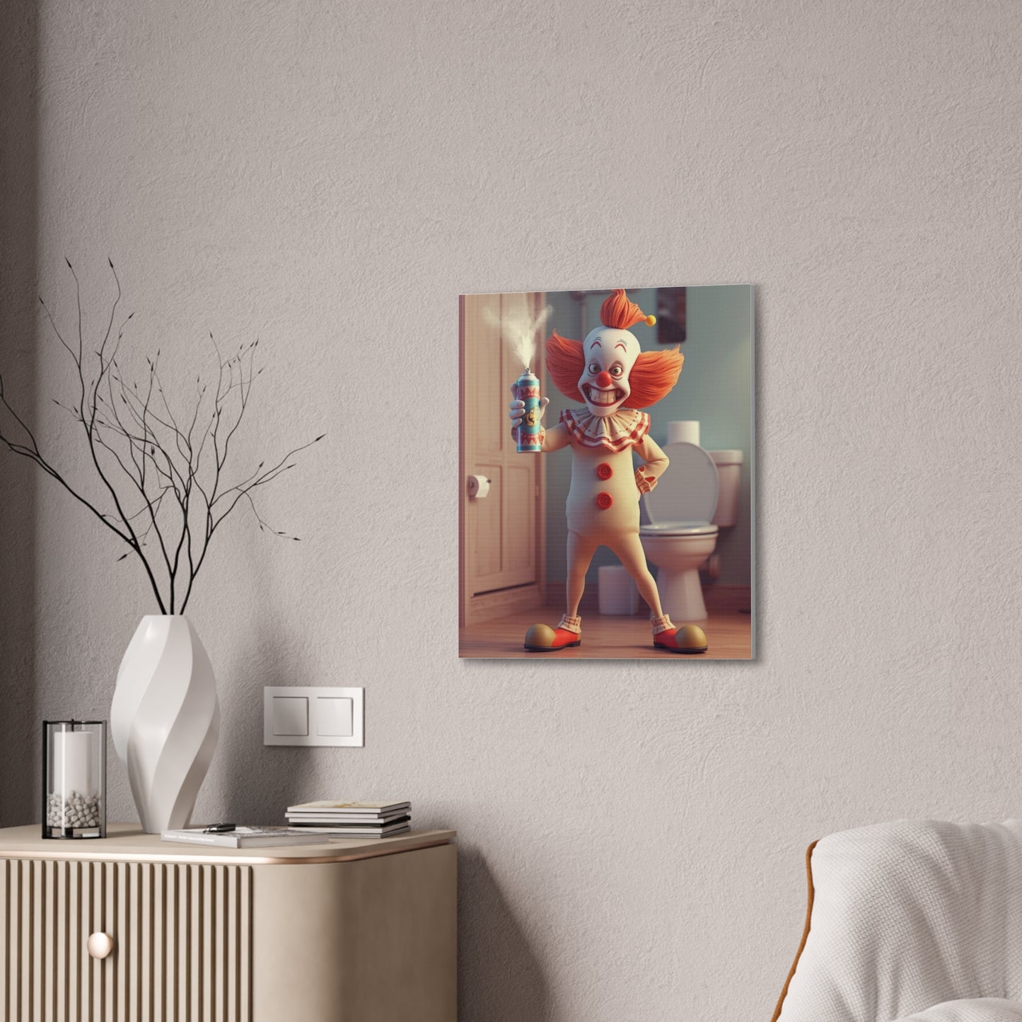 Clown - Canvas Stretched, 0.75" - Wall art 2026 - Bathroom Humor