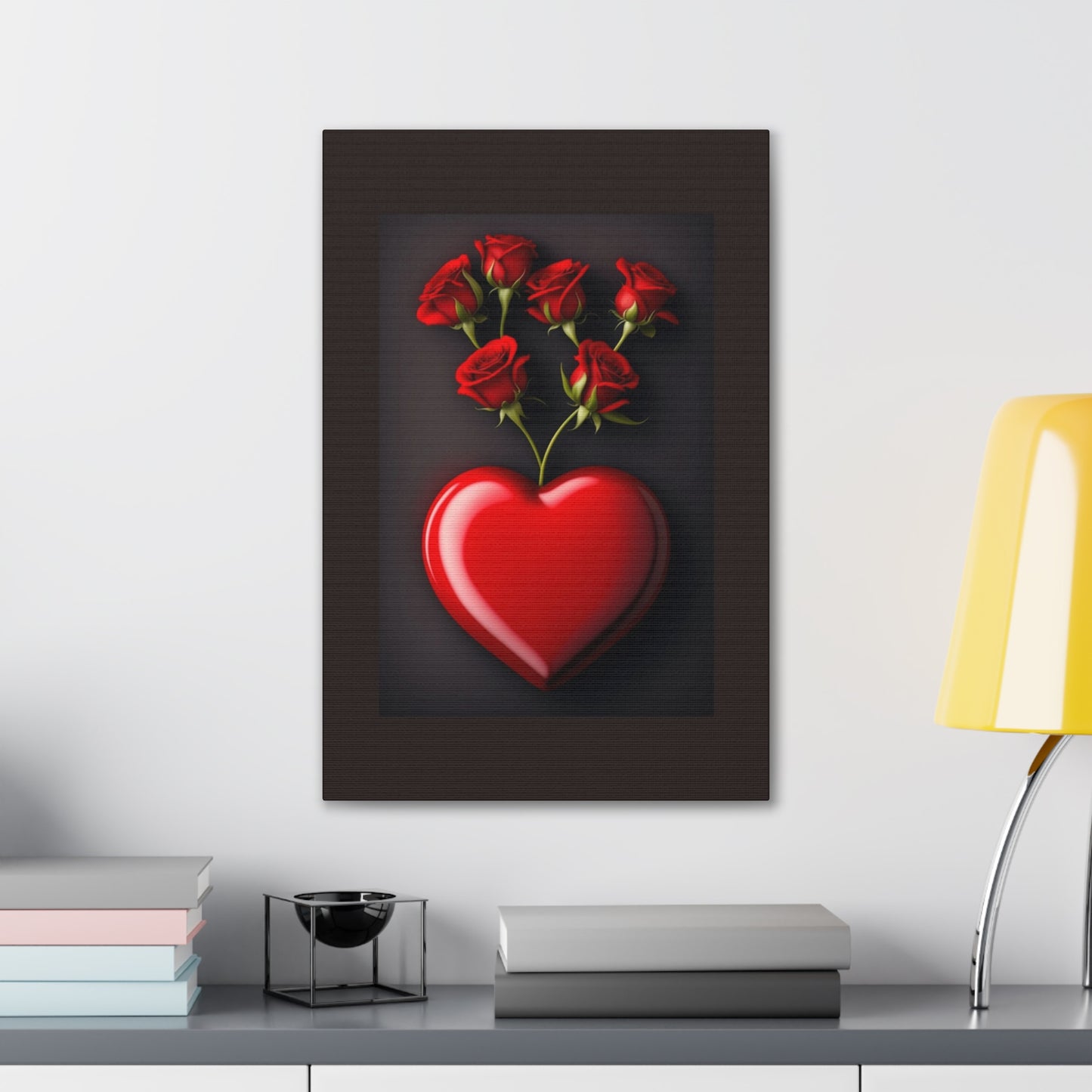 Heart and Roses - Canvas Stretched, 0.75" - Mother's Day