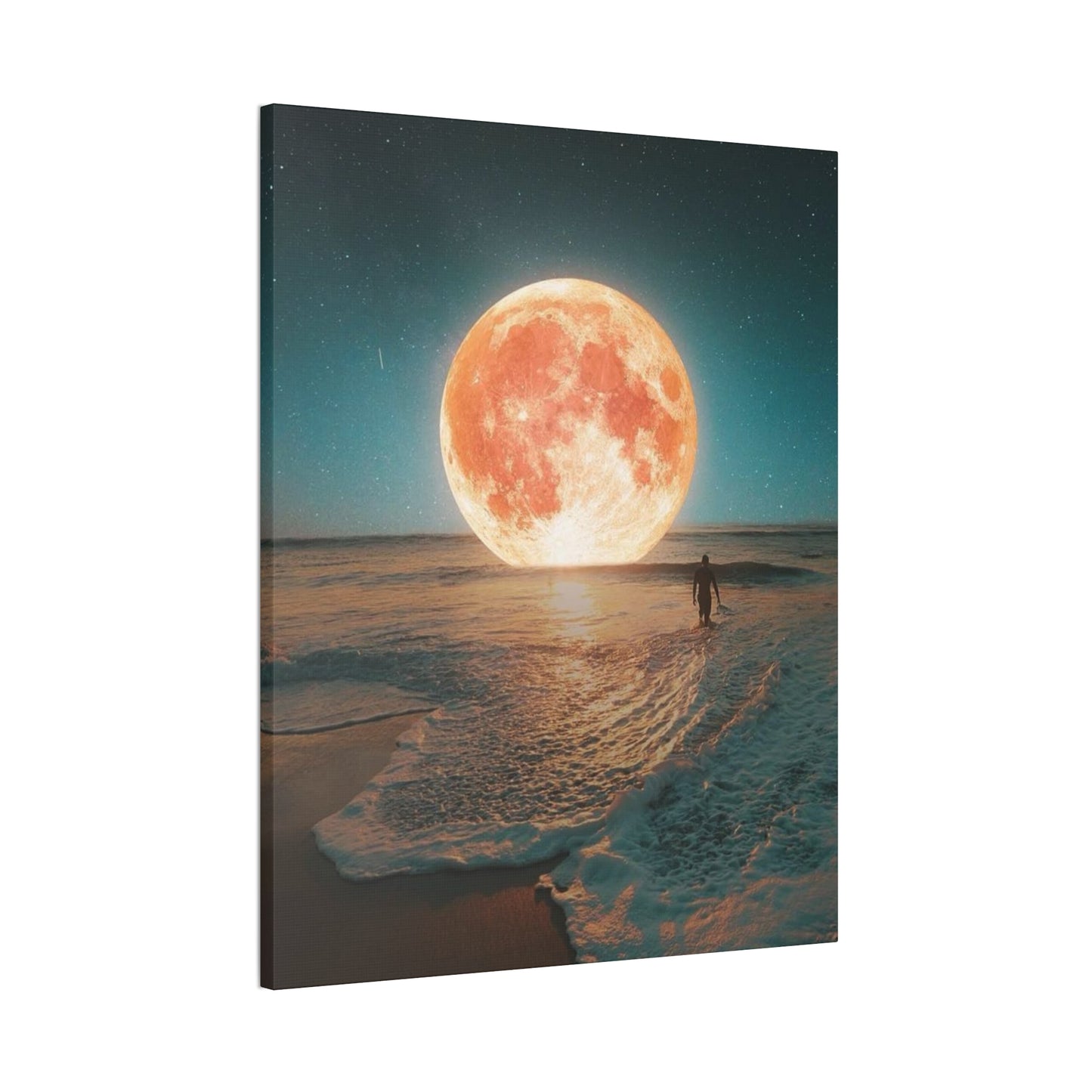 Moon on the water - Canvas Stretched, 0.75"