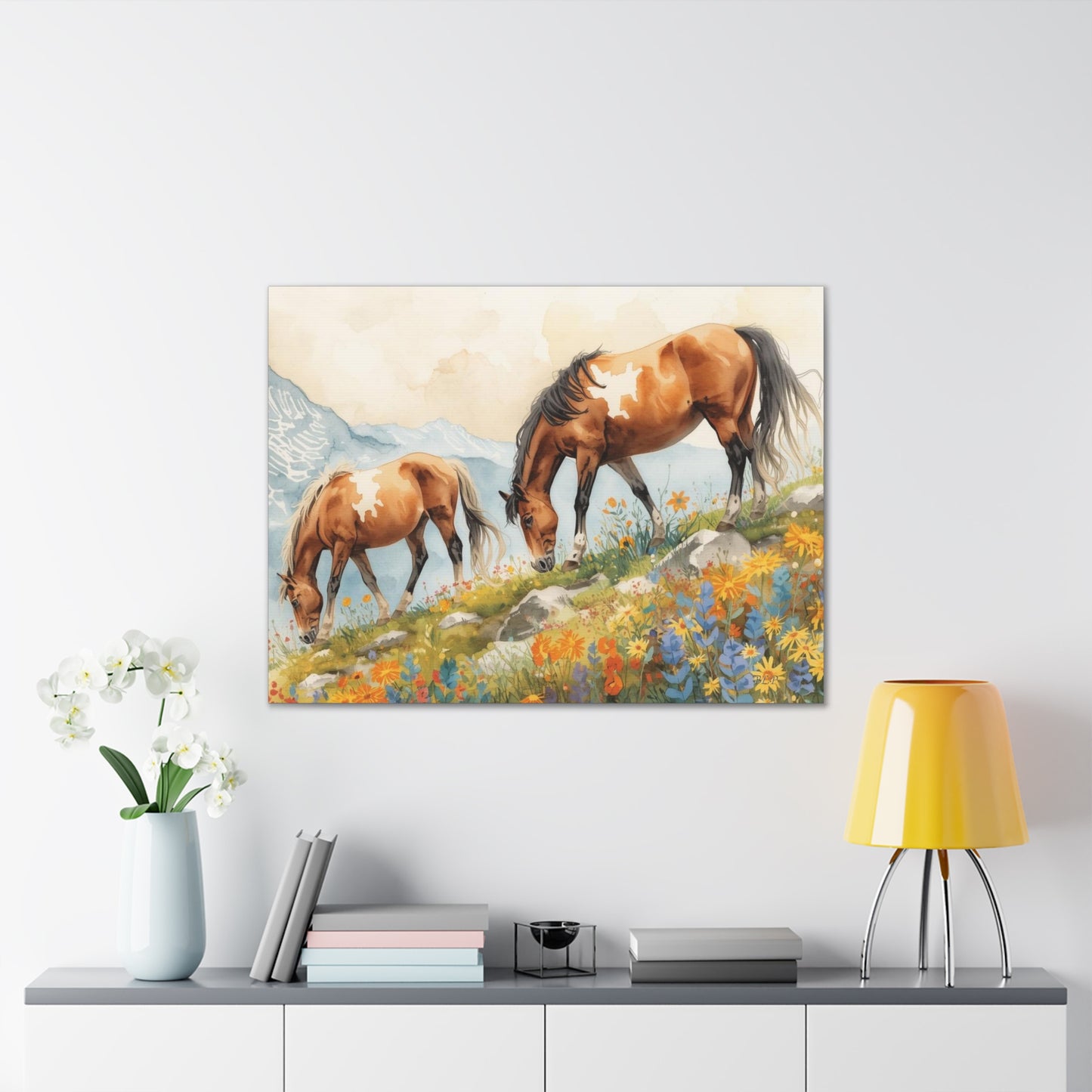 Horses Grazing - Canvas Stretched, 0.75" - Wall Art 2026 - Animals