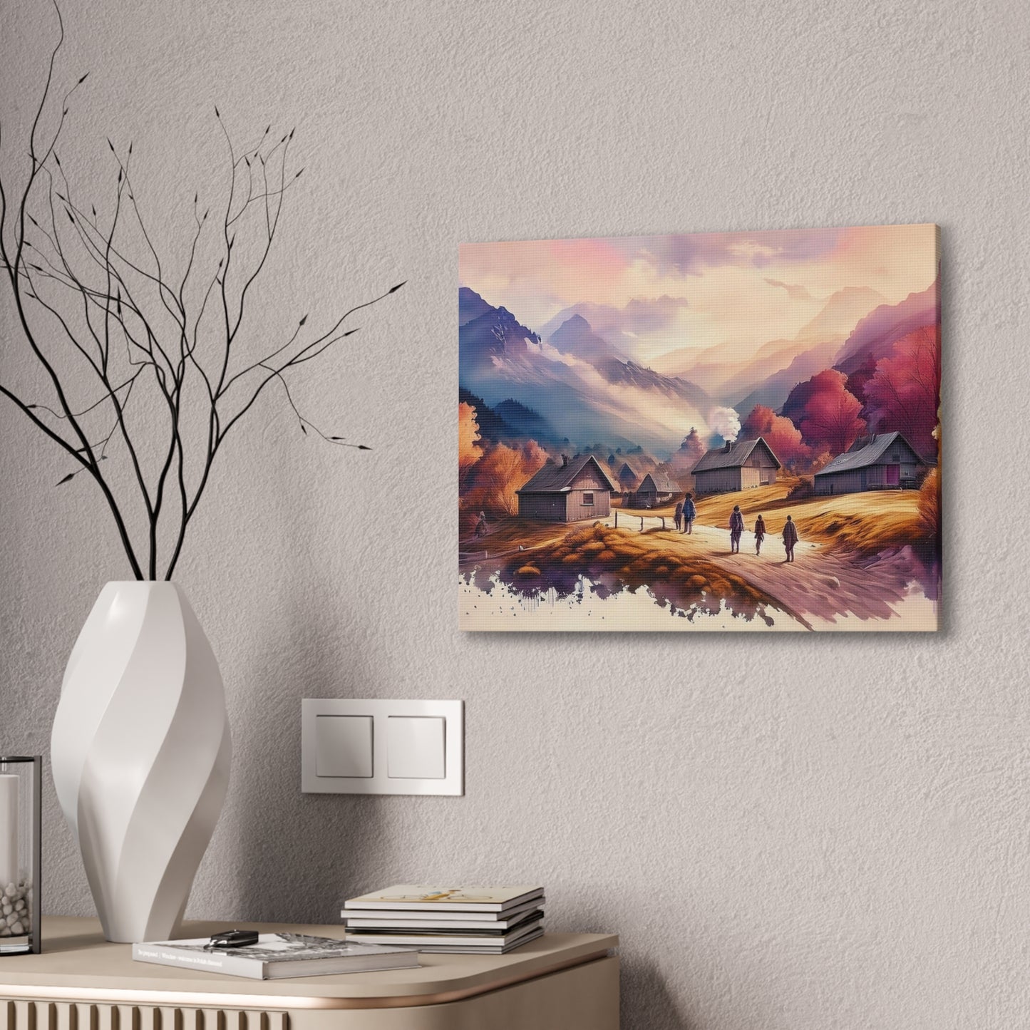 Village - Canvas Stretched, 0.75"