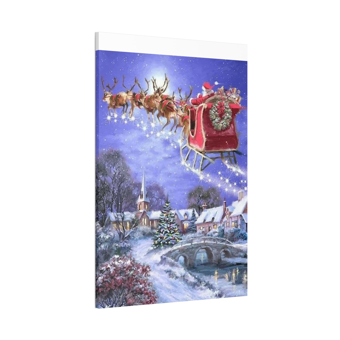 Santa's Coming - Canvas Stretched, 0.75" Christmas