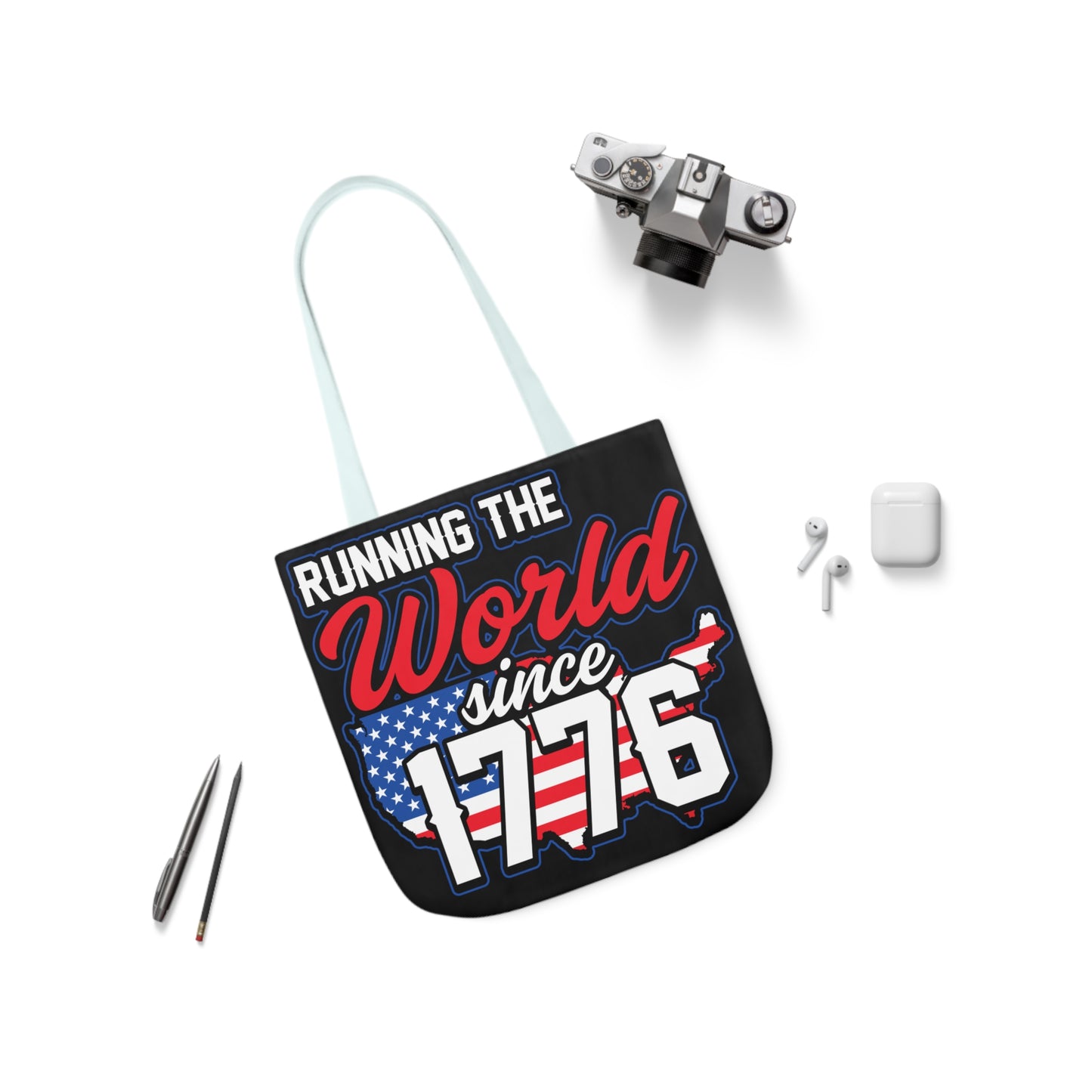 Running the World - Canvas Tote Bag, 5-Color Straps