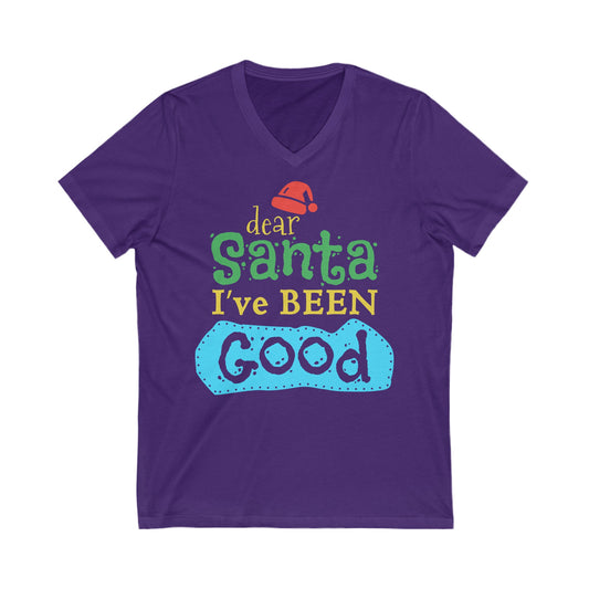 I've Been Good - Unisex Jersey Short Sleeve V-Neck T-Shirts - Christmas