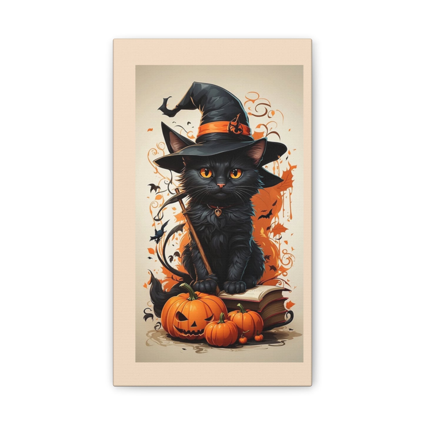 Black Cat - Canvas Stretched, 0.75" - Halloween