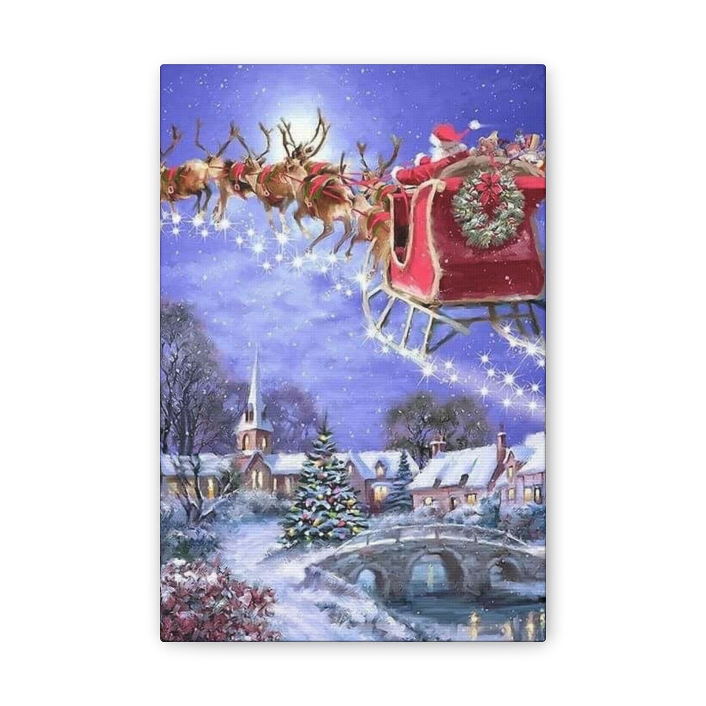 Santa's Coming - Canvas Stretched, 0.75" Christmas