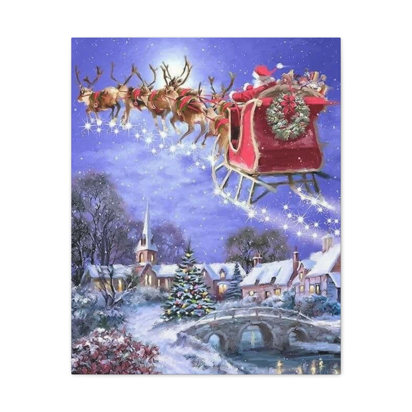 Santa's Coming - Canvas Stretched, 0.75" Christmas