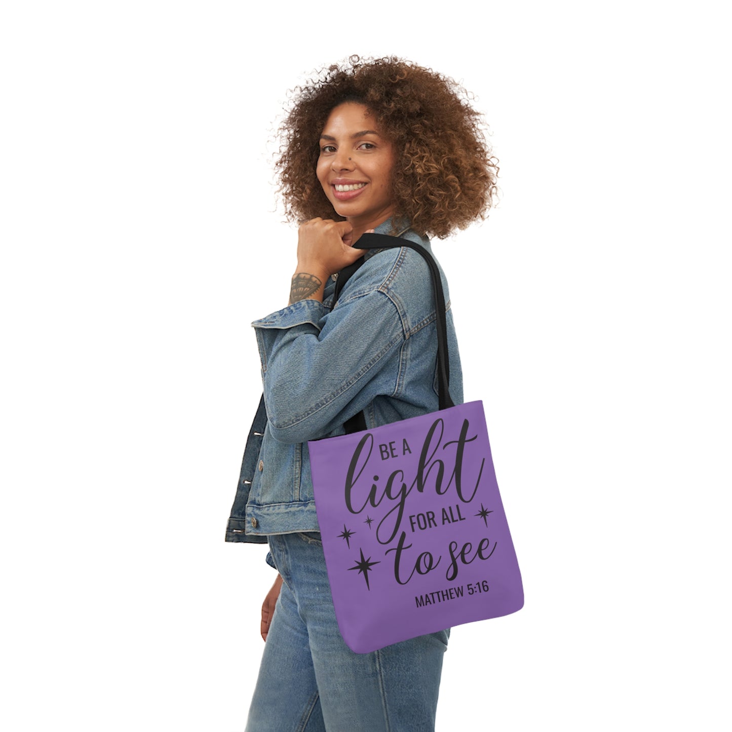 Be a light - Canvas Tote Bag, 5-Color Straps - Religion